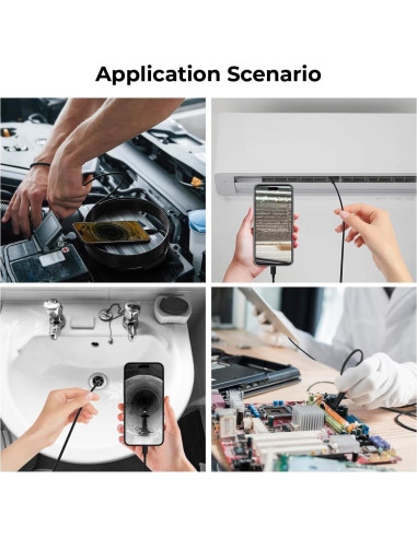 Cámara Borescopio HD Smartklik 5m IP67 con Luz LED Ajustable