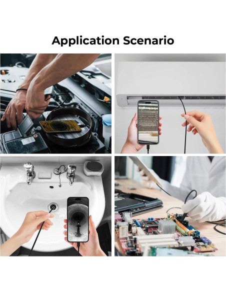 Cámara Borescopio HD Smartklik 5m IP67 con Luz LED Ajustable