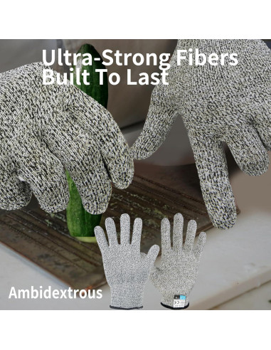 Guantes Resistentes a Cortes A5 GOL-SIV Talla M Gris