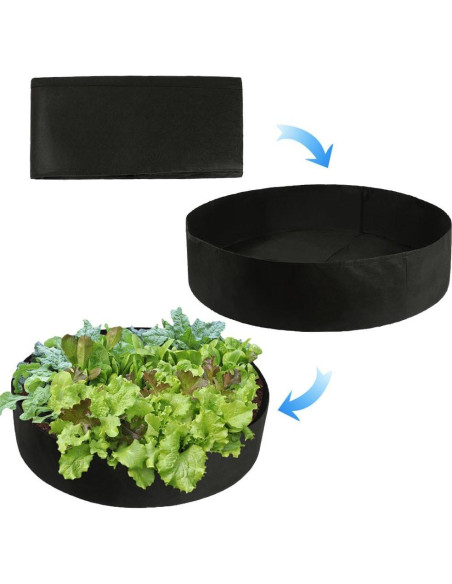 Bolsa de Cultivo de Plantas ACJRYO 378.5L Redonda Negra