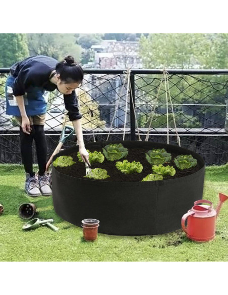 Bolsa de Cultivo de Plantas ACJRYO 378.5L Redonda Negra
