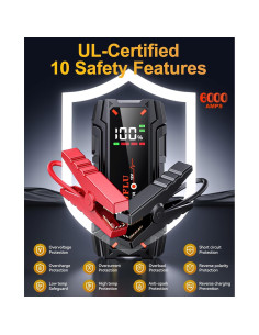 Arrancador de Coche Portátil HDJFLU 6000A 12V con USB y LED 2