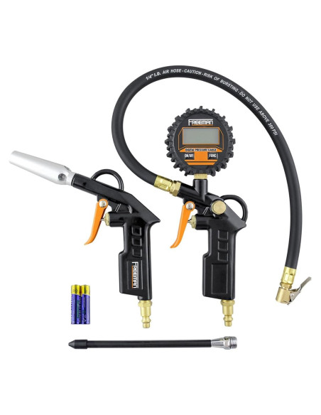 Kit Inflador Digital Neumáticos Freeman 12V con Pistola Aire