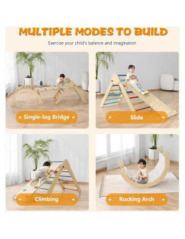 Set Triángulo Pikler 5 en 1 Kieperi para Niños 1-3 Años