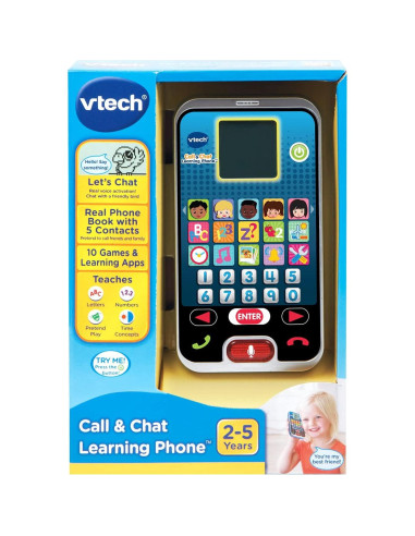 Teléfono de Aprendizaje VTech Call & Chat para Niños, Negro