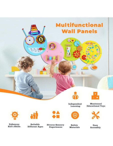 Panel Sensorial Interactivo Muiofang Oruga 40x33cm para Niños