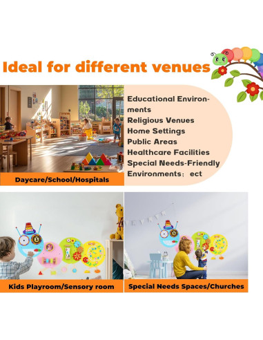 Panel Sensorial Interactivo Muiofang Oruga 40x33cm para Niños