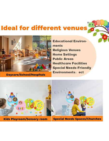 Panel Sensorial Interactivo Muiofang Oruga 40x33cm para Niños