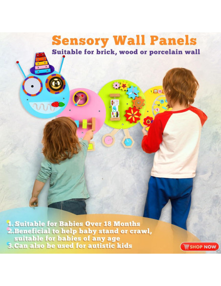 Panel Sensorial Interactivo Muiofang Oruga 40x33cm para Niños