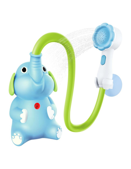 Cabezal de ducha para bebés EDCREATY elefante recargable azul