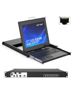 KVM Extensión sobre IP MT-VIKI 8 Puertos 17" LCD Rack 1U