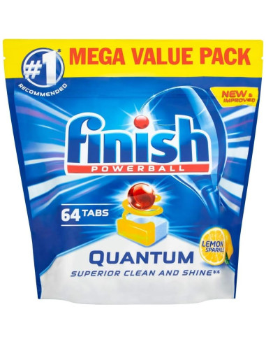 Finish Powerball Quantum 64 Tabletas Lavavajillas Limón