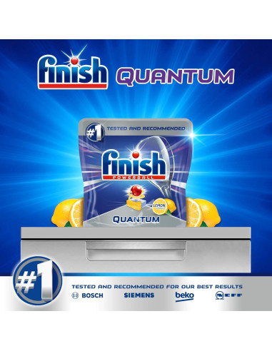 Finish Powerball Quantum 64 Tabletas Lavavajillas Limón
