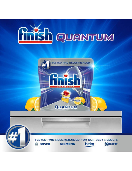 Finish Powerball Quantum 64 Tabletas Lavavajillas Limón