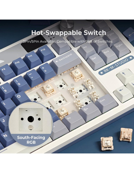 Teclado Mecánico Inalámbrico RK Royal Kludge M87 RGB 75%