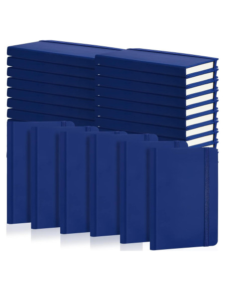 40 Cuadernos A6 Laumoi Azul con Banda Elástica y Cinta