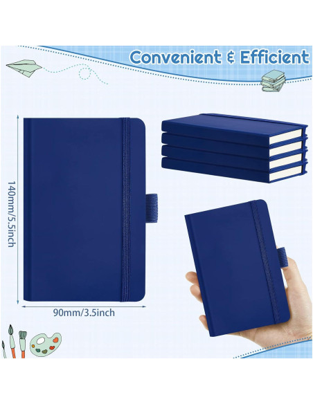 40 Cuadernos A6 Laumoi Azul con Banda Elástica y Cinta