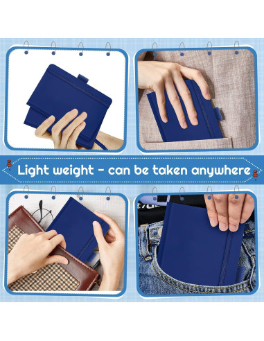 40 Cuadernos A6 Laumoi Azul con Banda Elástica y Cinta