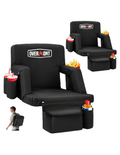 Sillas de Estadio Plegables Overmont 2pcs con Soporte y Reclinable