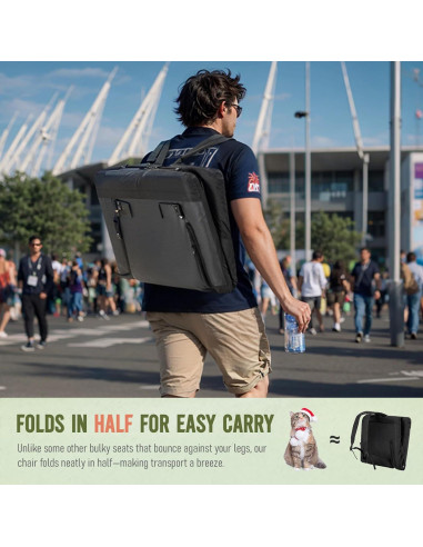 Sillas de Estadio Plegables Overmont 2pcs con Soporte y Reclinable