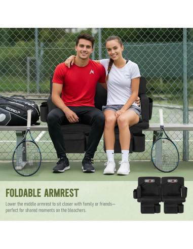 Sillas de Estadio Plegables Overmont 2pcs con Soporte y Reclinable