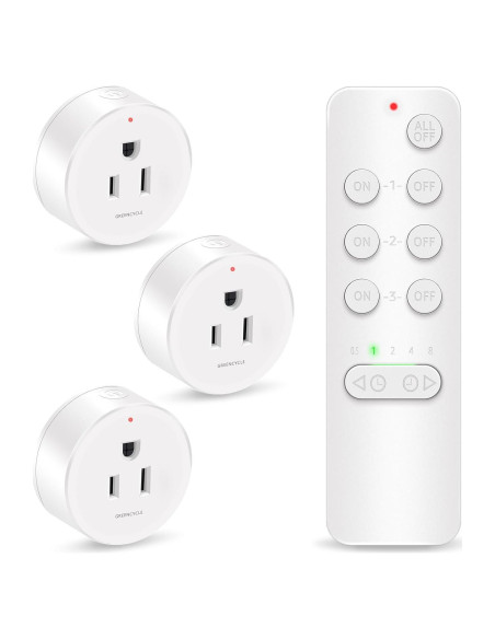 Enchufe de Control Remoto GREENCYCLE 15A 1500W Temporizador