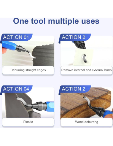 Juego de Herramientas de Desbarbado Rtcimoic 10 Piezas Acero Rápido