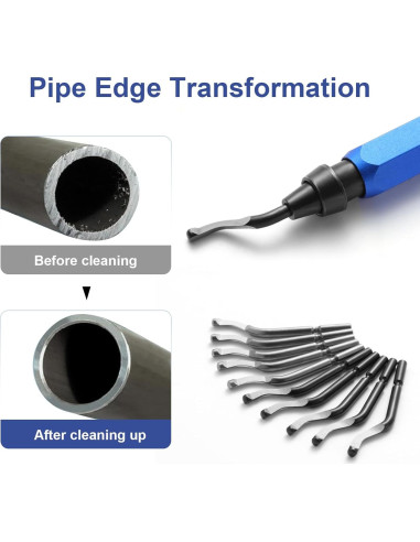 Juego de Herramientas de Desbarbado Rtcimoic 10 Piezas Acero Rápido