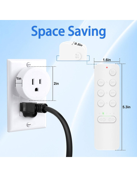 Enchufe de Control Remoto GREENCYCLE 15A 1500W Temporizador