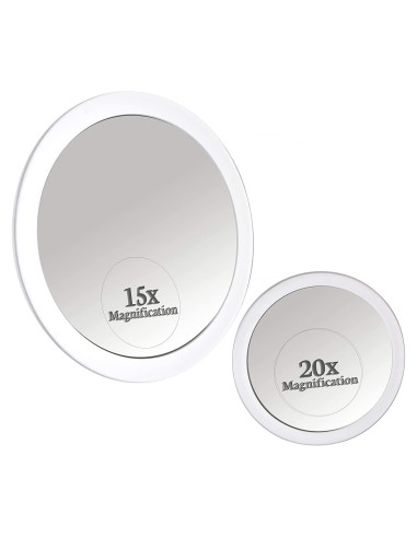 Juego de Espejos de Aumento 20X y 15X Mirrorvana - Compacto