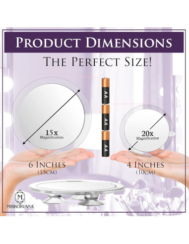 Juego de Espejos de Aumento 20X y 15X Mirrorvana - Compacto