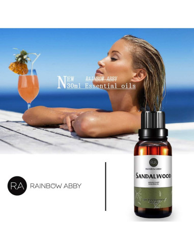 Aceite Esencial de Sándalo 30ml 100% Puro Orgánico para Difusor