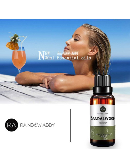 Aceite Esencial de Sándalo 30ml 100% Puro Orgánico para Difusor