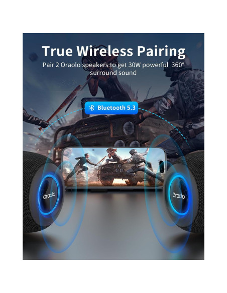 Altavoz Bluetooth Oraolo BS01 Portátil Impermeable 15W 30H