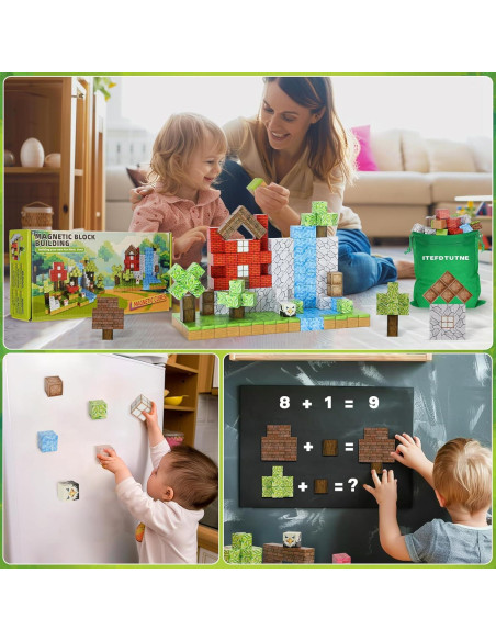 Bloques Magnéticos ITEFDTUTNE 48PCS Juguetes para Niños 3-12 Años