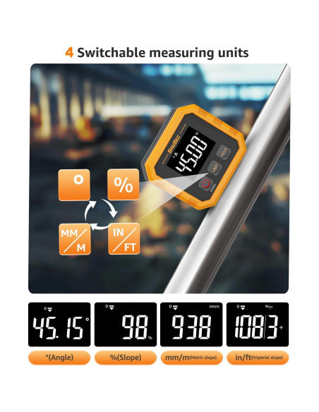 Buscador de Ángulo Digital Recargable SAVSEC, Precisión +/-0.1