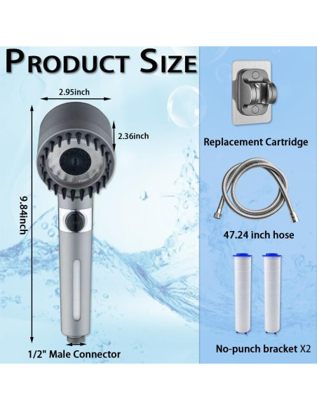 Ducha de Masaje Multifuncional Musibo HUASA1, 3 Modos, 120 cm
