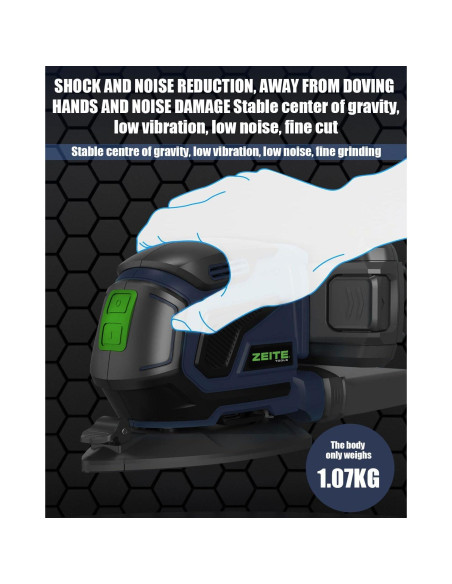 Lijadora Detallada Zeite 20V Inalámbrica 13000 OPM con Accesorios