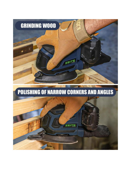 Lijadora Detallada Zeite 20V Inalámbrica 13000 OPM con Accesorios