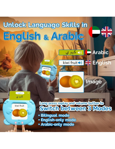 Tarjetas de Flash Bilingües KILOGOGRAPH Inglés Árabe 510 Palabras
