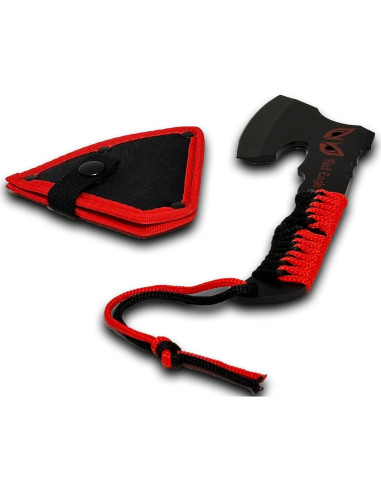 Hacha Táctica Mini Águila Roja Genérico, Acero Negro 10.16 cm