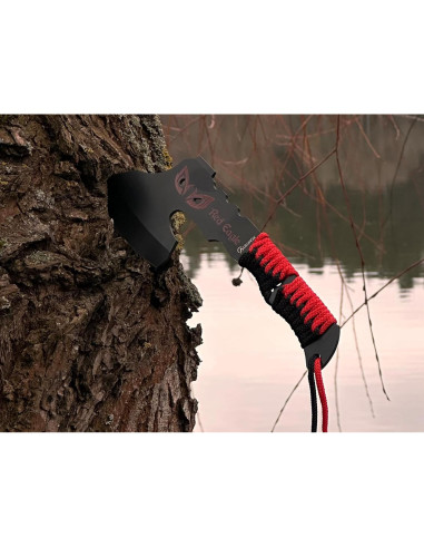 Hacha Táctica Mini Águila Roja Genérico, Acero Negro 10.16 cm