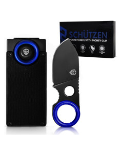 Clip de Dinero Schutzen Royal Blue con Cuchillo de Titanio