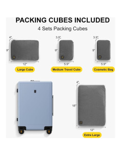 Maleta de Mano LEVEL8 Elegance 20 Pulgadas Azul Claro 2