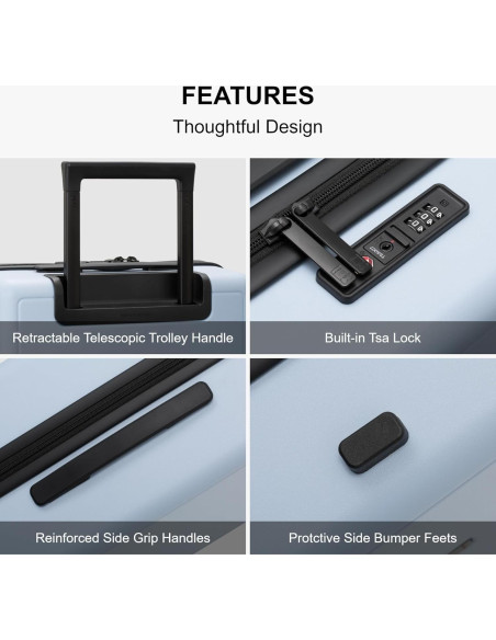 Maleta de Mano LEVEL8 Elegance 20 Pulgadas Azul Claro