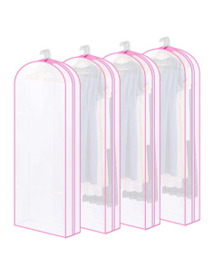 Bolsas de Ropa Transparentes Chunful 4-Pack 60" Rosa