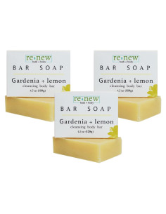 Jabón Natural Hidratante Gardenia y Limón Junk Free Skin - 3 Barras 127g