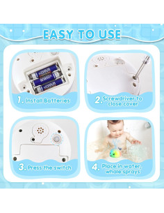 Juguete de Baño Ballena Iluminada para Bebés - Azul 2