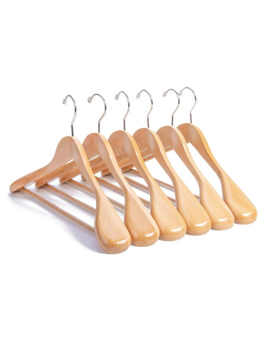 Perchas de abrigo de madera Nature Smile - 6 unidades 40.64 cm