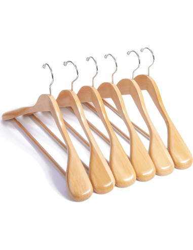 Perchas de abrigo de madera Nature Smile - 6 unidades 40.64 cm